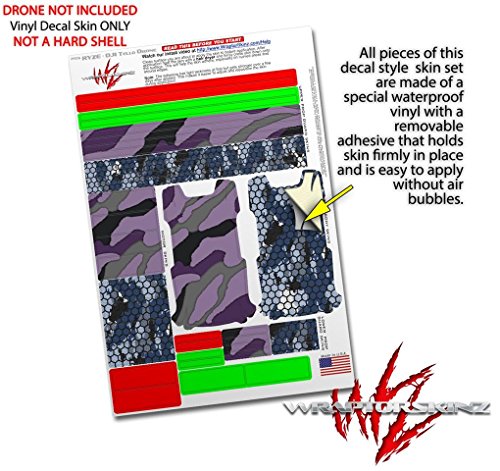 Skin Decal Wrap 2 Pack Compatible with DJI Ryze Tello Camouflage Purple Drone NOT Included