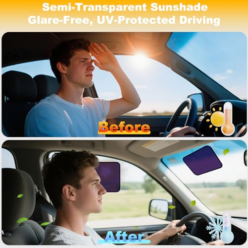 XCBYT Static Cling Car Window Sahdes for Driver Side Window, 2-Pack - color: 2 Semi-Transparent, size: 9.84" x 7.09"