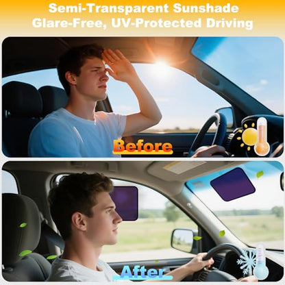 XCBYT Static Cling Car Window Sahdes for Driver Side Window, 2-Pack - color: 2 Semi-Transparent, size: 9.84" x 7.09"