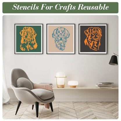 Dog Animal Stencils for Crafts Reusable 9Pcs Stencils(5.9X7.8 Inch) - color: Dog
