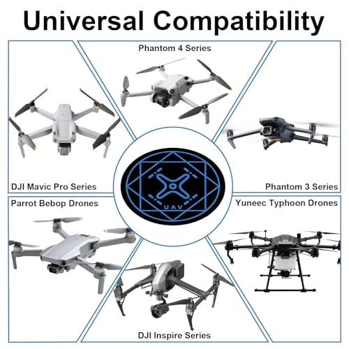 Drone Landing Pad, 20 Inch Round Universal Waterproof Portable Fast-Foldable Helipad for Mini 5 Pro/4/3/2 Se/4k/Dji Neo/Flip/Mavic 3/Rc Quadcopters, Fit Various Drone Flying Scenarios (Blue) - color: Blue