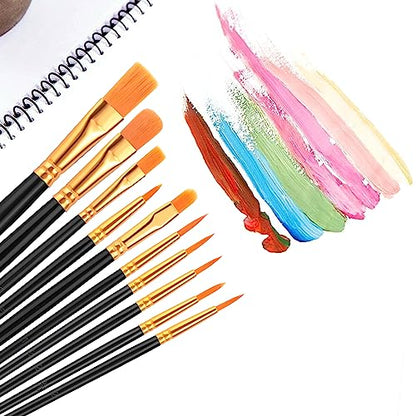 AROIC Acrylic Paint Brush Set, 2 Packs / 20 pcs Nylon Hair Brushes - size: 20pcs-blue