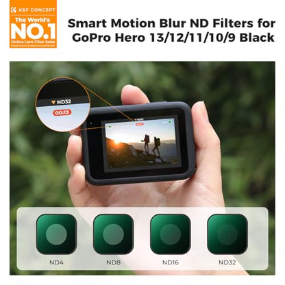 K&F CONCEPT ND Filter Set Compatible with GoPro Hero 13/12/11/10/9 Black
