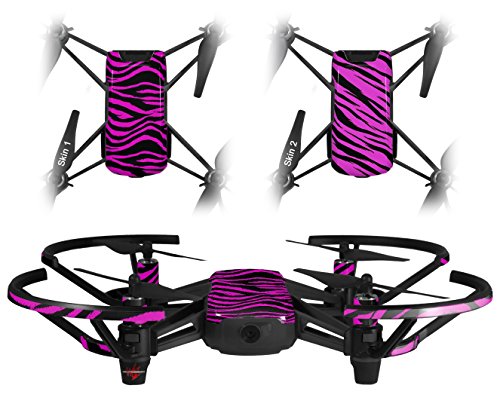 Skin Decal Wrap 2 Pack Compatible with DJI Ryze Tello Pink Zebra Drone NOT Included