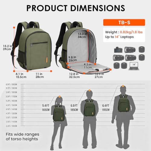 TARION Camera Backpack for Photographers Compact 12L Green TB-S - color: Green, size: Small