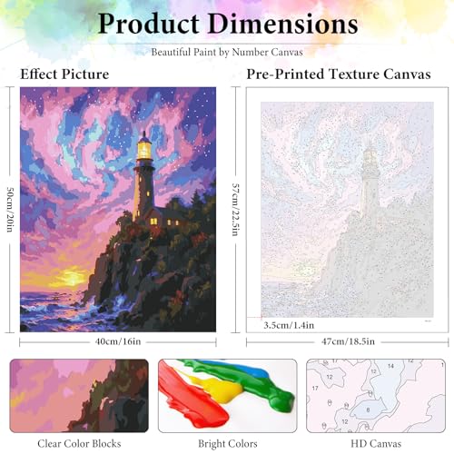 Dawnsphere Aurora Paint by Numbers Kit for Adults Without Frame 16x20 in - color: OP-US17