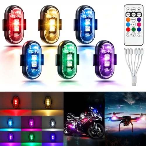 6PCS Wireless LED Lights for Car, Remote Control RGB Lights for Bike Trucks - size: 6PCS (Standard 2LEDs)