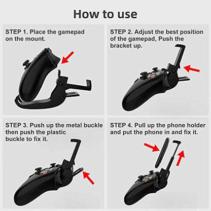 NBCP Xbox Series X Controller Phone Mount,Foldable Phone Holder for Xbox Series S|X/Xbox one Wireless Controllers Cellphone Clip Ajustable(Clip Only)