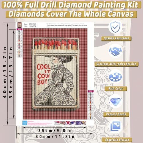 Cool It Cow Boy Diamond Art Kits for Adults Diamond Painting Kit Beginner - color: DP04904