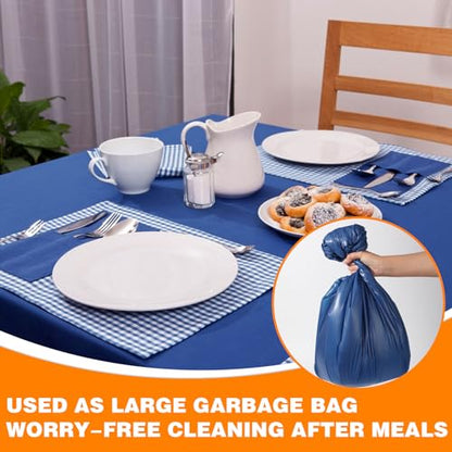 RowinsyDD 50 Pack Blue Plastic Tablecloth, Plastic Table Cloths Disposable - color: Blue