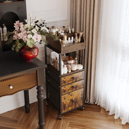 Makeup Organizer Cart with Drawers Make up Organizers for Vanity - color: Black