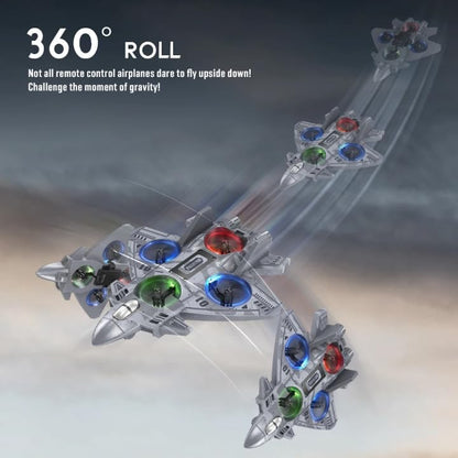 RC Plane Jet Aircraft,Drone, Stunt w/360 FLIP Remote Control, Advanced Fighter Jet Design, 2 Rechargeable Batteries Included, LED Lights, Precise Control, Easy Flight, EPP Fall Resistant, 2.4 GHz