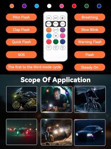 Mini LED Strobe Light, 8-Color USB Rechargeable, for Drone/Motorcycle/RC/Bike/Helmet