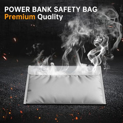 Fireproof Lipo Battery Bag,10.7"×6.3", Silver