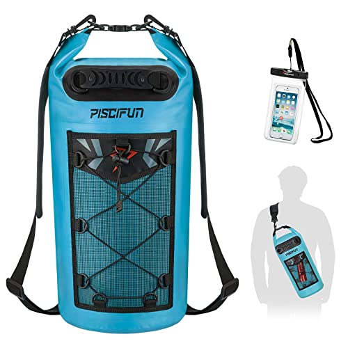 Piscifun Dry Bag, Waterproof Floating Backpack 10L/20L/30L/40L - color: Light Blue, style: 10l