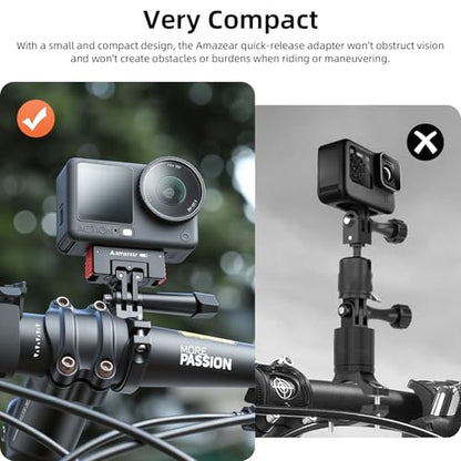 AMAZEAR 360° Rotation Magnetic Quick-Release Mount for DJI OSMO Action 6 / Nano/Xtra Accessories, Aluminum Alloy Metal Action6 Pro Adapter Holder for Sturdy and Durable, Black-Red
