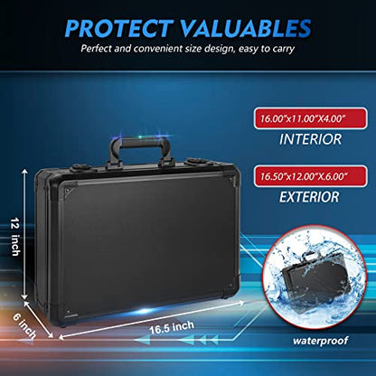 Matel Hard Case with Foam, 16" x12" x 6" Storage for camera,cameragear,tools,protective equipment/Customizable Pick & Pluck Foam - color: 16''