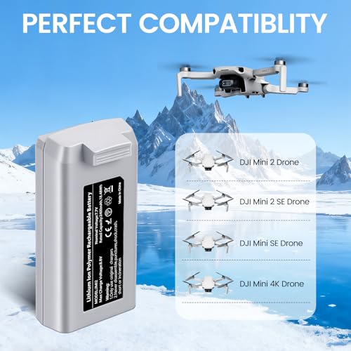 Mini 4K/2 Series Intelligent Flight Battery Rechargeable(2-Pack) 2400mAh 7.7V for 31 Mins Max Flight,Compatible with DJI Mini 2/2 SE/SE/4K - size: Battery*2