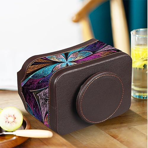 360° Rotating Remote Control Holder, PU Leather TV Remote Caddy, Pen Holder - color: Butterfly