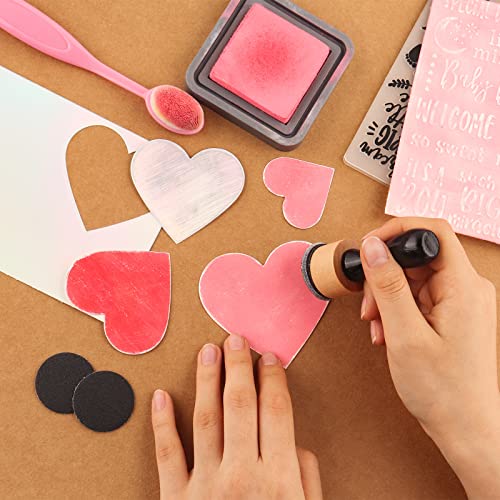 Briartw 42 PCS,2pcs Mini Ink Blending Tool,10pcs Flat Foams,20pcs Sanding Disks and 10pcs Round Stackable Jars,Medium-Grit Sandpaper Provides The Ideal Friction to Work On Cardstock, Chipboard, Wood - color: 2 Handle+10 Foam+20 Sanding Disk+10 Jars