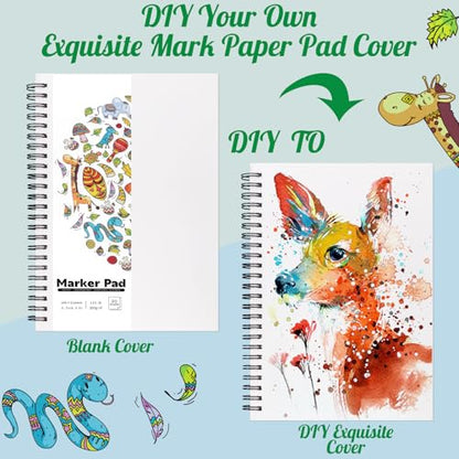 5.5 × 8.5 Inch Marker Paper Pad, 30 Sheets, 200gsm, Double-Sided - size: 5.5×8.5 Inch (1 Pack)