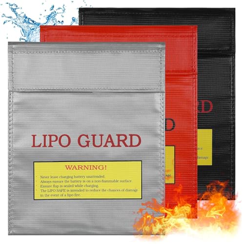 LiPo Guard Battery Safe Bag, Flame & Heat Resistant, 3 Pack (Small) - size: Small Size
