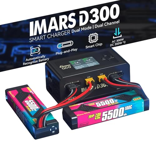 IMARS D300 Balance Charger, Gens Ace Dual Channel for RC 1~6S.Black