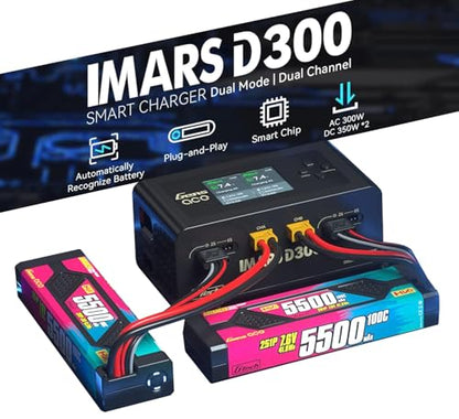 IMARS D300 Balance Charger, Gens Ace Dual Channel for RC 1~6S.Black