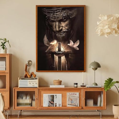 Jesus Paint by Numbers Kit for Adults Framed Canvas 12X16 in, Frameworkless - color: YH02812