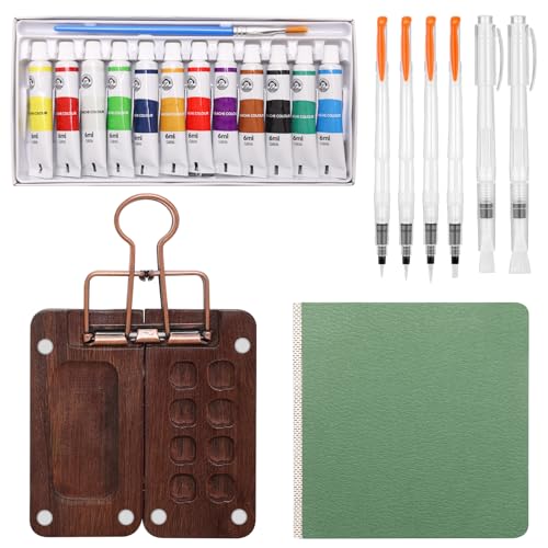 Boyistar Watercolor Paint Set, Mini Watercolor Travel Set with 12 Colors