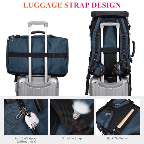 WITZMAN Carry on Travel Backpack for Men Airline Approved Fits 16" Laptop - color: 04.blue