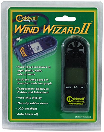 Caldwell Wind Wizard II Wind Meter with Multiple Wind Readings, LCD Backlight and Lanyard for Long Range, Shooting and Hunting