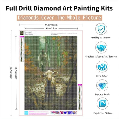PINFFSHU Religious Diamond Art Kits for Adults Christian Full Drill Round - color: lost sheep