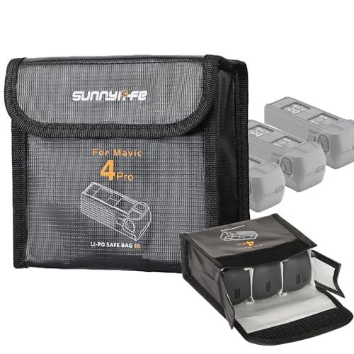 Fireproof Safe Battery Bag for DJI Mavic 4 Pro Accessories - Large - size: For 3 batteries