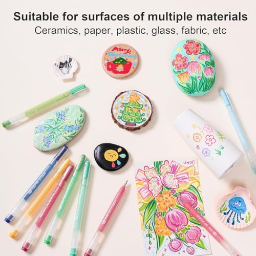 Acrylic Gel Pens for Coloring, 6 Pack 1.0mm Fine Point Gel Pen Set - color: Maillard