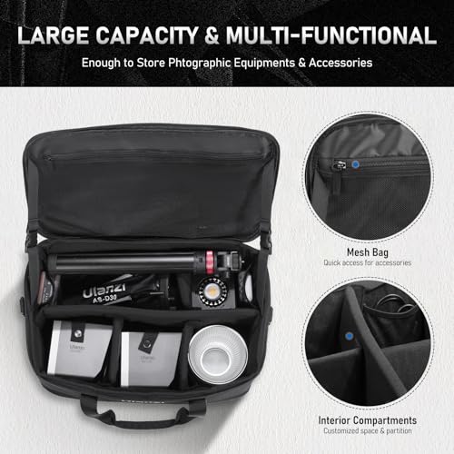 ULANZI Carrying Bag with Movable Foam Padded for Studio Light, Light Stands
