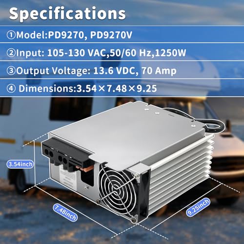 PD9270V 12V 70A RV Power Converter Compatible with Inteli-Power 9200 Series - size: PD9270