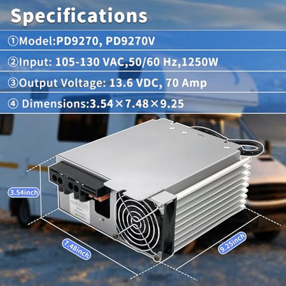 PD9270V 12V 70A RV Power Converter Compatible with Inteli-Power 9200 Series - size: PD9270