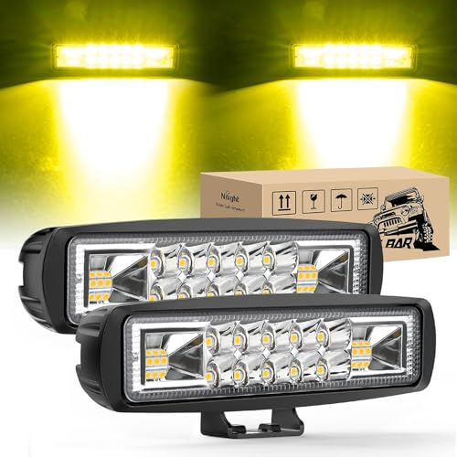 Nilight 2 PCS 6 Inch 60 W Yellow LED Light Pods Spot Flood Combo Beam - color: 60W Led Pods 2Pcs Yellow