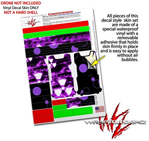 Skin Decal Wrap 2 Pack Compatible with DJI Ryze Tello Radioactive Purple Drone NOT Included