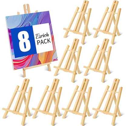 ESRICH 8 Pack 11.8" Wood Easels, Tabletop Easel for Painting - style: 11.8"-8P