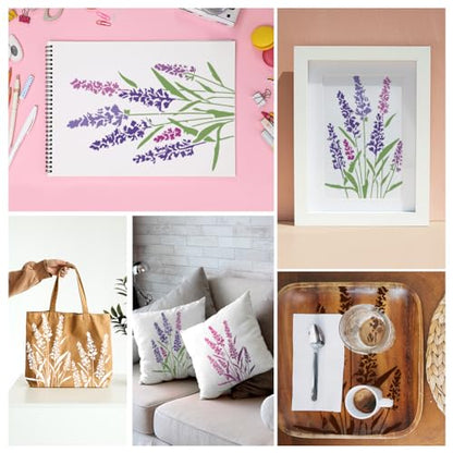 Lavender Floral DIY Painting Stencils for Wall Home Decor - style: Lavender