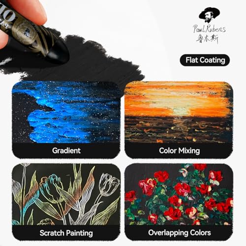 Paul Rubens Jumbo Black Oil Pastels, 2 Pack 60g for Artists & Beginners - color: Black