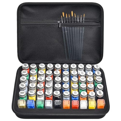 Model Paint Storage Case for Testors, Holds 60 Bottles, Paints Not Included - color: Black