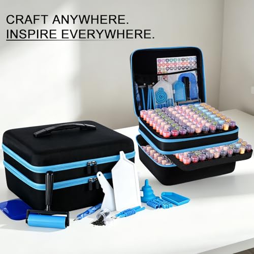 LYMUSUMI Diamond Art Storage Containers 240 Slots Diamond Painting Tools - color: Blue-240 Slots