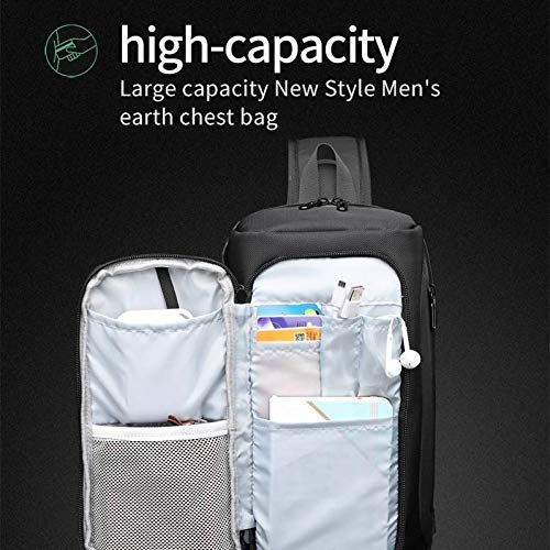 OZUKO Sling Backpack for Men - Anti-Theft Crossbody Bag, Waterproof with USB Charging Port - color: Black3