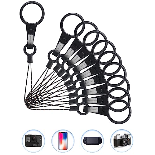 YOUOWO 10Pcs Black Lanyards Finger Ring Plastic Strap Detachable - color: 10 Pcs Finger Ring Plastic Lanyard