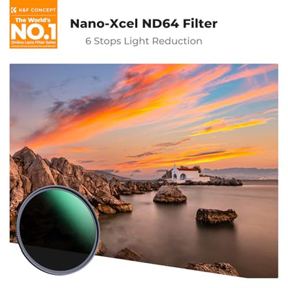 K&F CONCEPT 72mm ND64 ND Lens Filter (6-Stop Fixed Neutral Density Filter) - size: 72mm