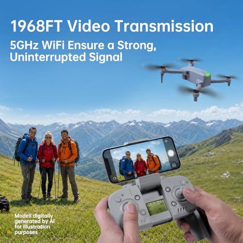 GPS Drone with Camera 4K UHD for Adults Beginner,60 Min Flight,Under 249g,Auto Return,Lightweight and Foldable Drone With Brushless Motor,Follow Me