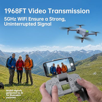 GPS Drone with Camera 4K UHD for Adults Beginner,60 Min Flight,Under 249g,Auto Return,Lightweight and Foldable Drone With Brushless Motor,Follow Me